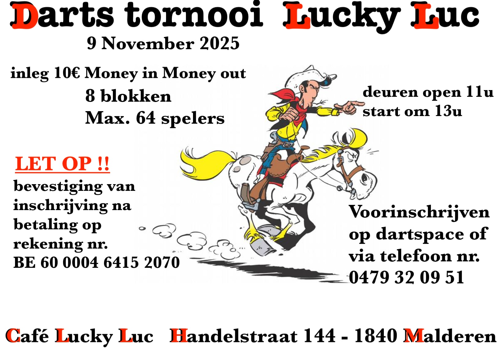 Tournament logo or poster Maandelijks tornooi Lucky Luc | Cafe Lucky Luc